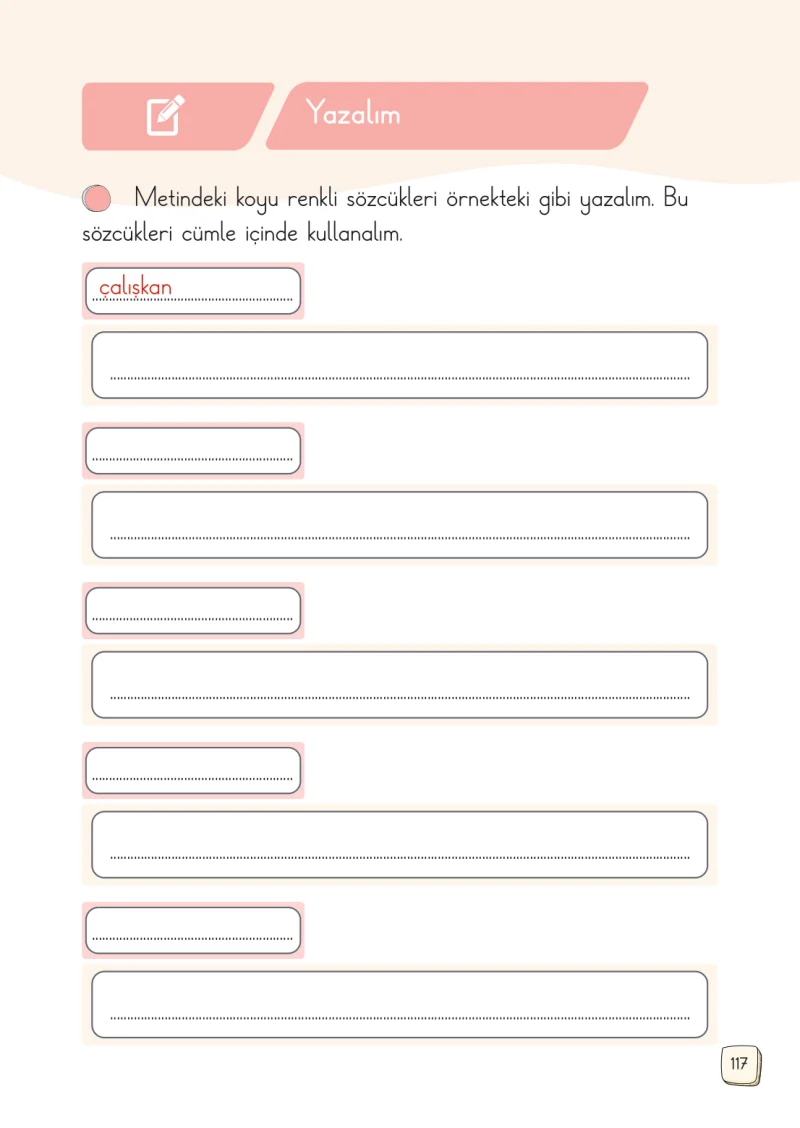 1. Sınıf Türkçe Ders Kitabı Cevapları Meb Yayınları 2. Kitap Sayfa 117