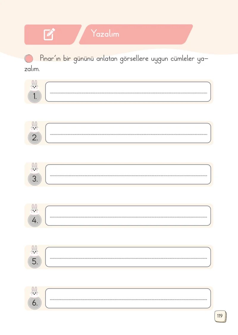 1. Sınıf Türkçe Ders Kitabı Cevapları Meb Yayınları 2. Kitap Sayfa 119