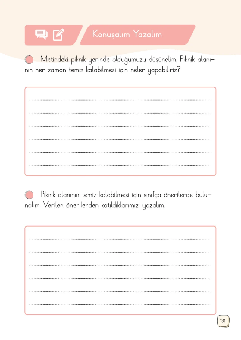 1. Sınıf Türkçe Ders Kitabı Cevapları Meb Yayınları 2. Kitap Sayfa 131