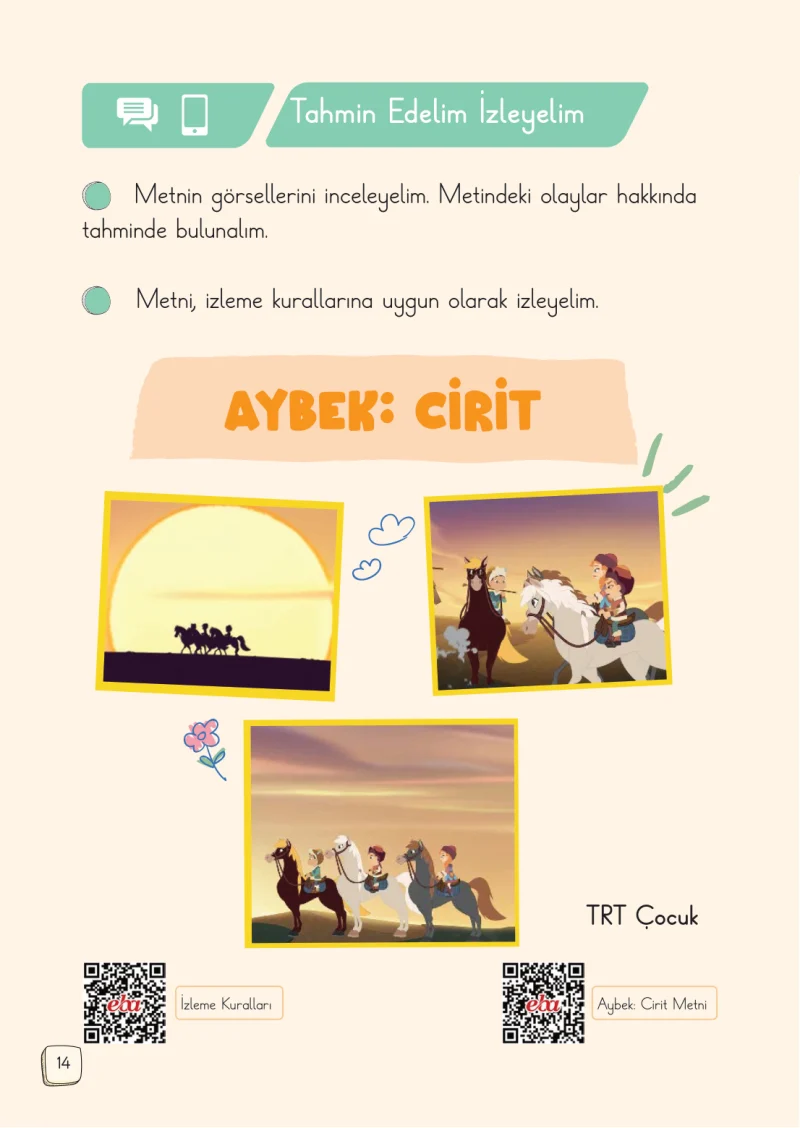 1. Sınıf Türkçe Ders Kitabı Cevapları Meb Yayınları 2. Kitap Sayfa 14