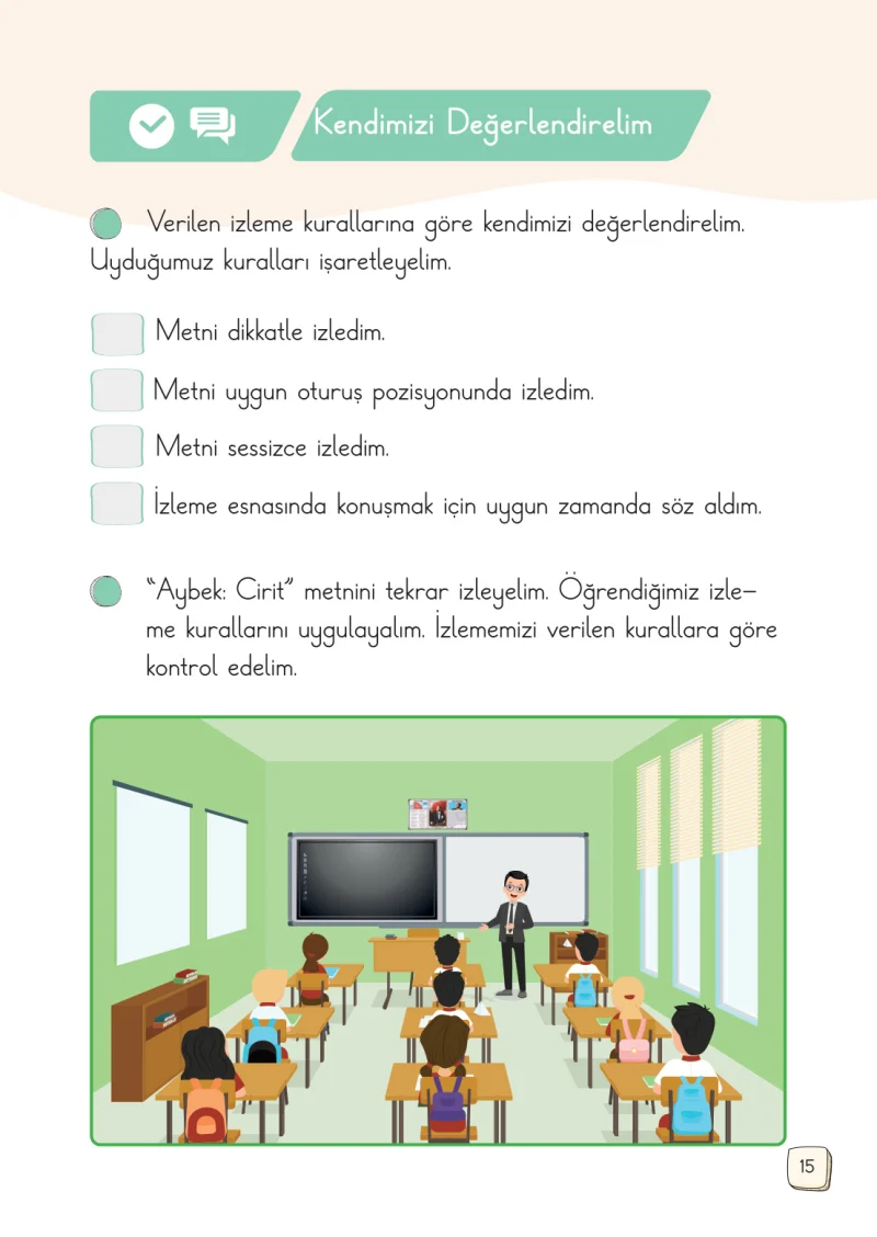 1. Sınıf Türkçe Ders Kitabı Cevapları Meb Yayınları 2. Kitap Sayfa 15