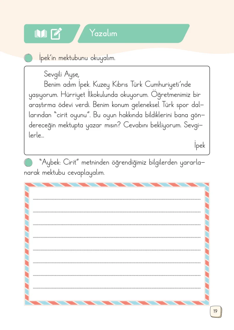 1. Sınıf Türkçe Ders Kitabı Cevapları Meb Yayınları 2. Kitap Sayfa 19