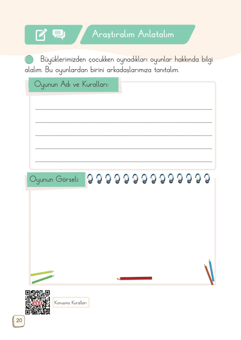 1. Sınıf Türkçe Ders Kitabı Cevapları Meb Yayınları 2. Kitap Sayfa 20