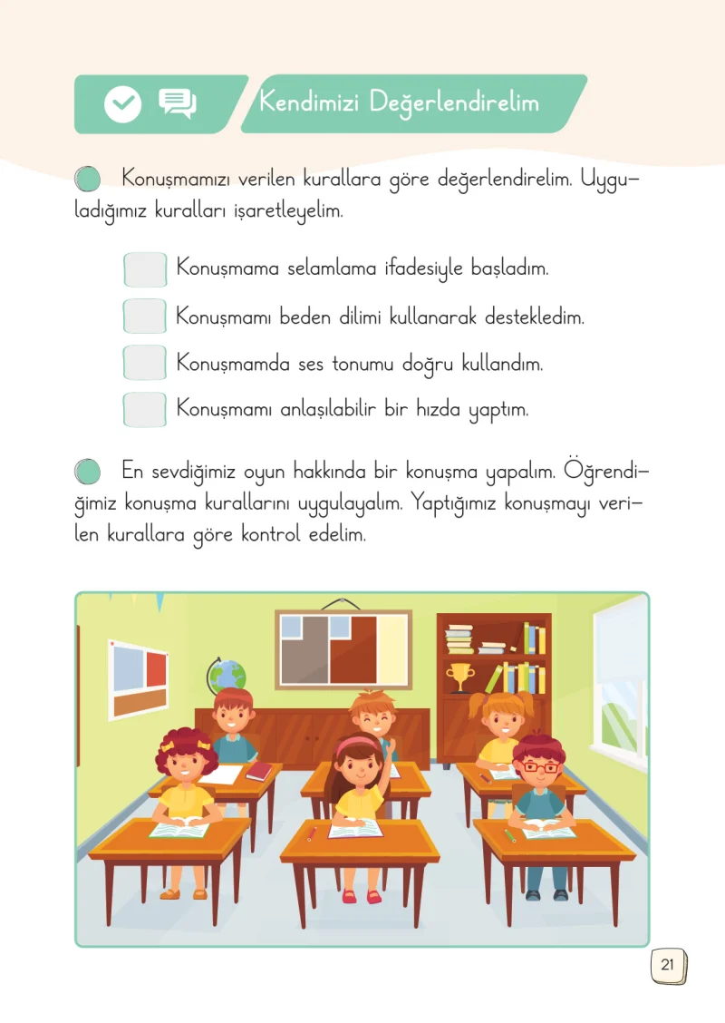 1. Sınıf Türkçe Ders Kitabı Cevapları Meb Yayınları 2. Kitap Sayfa 21