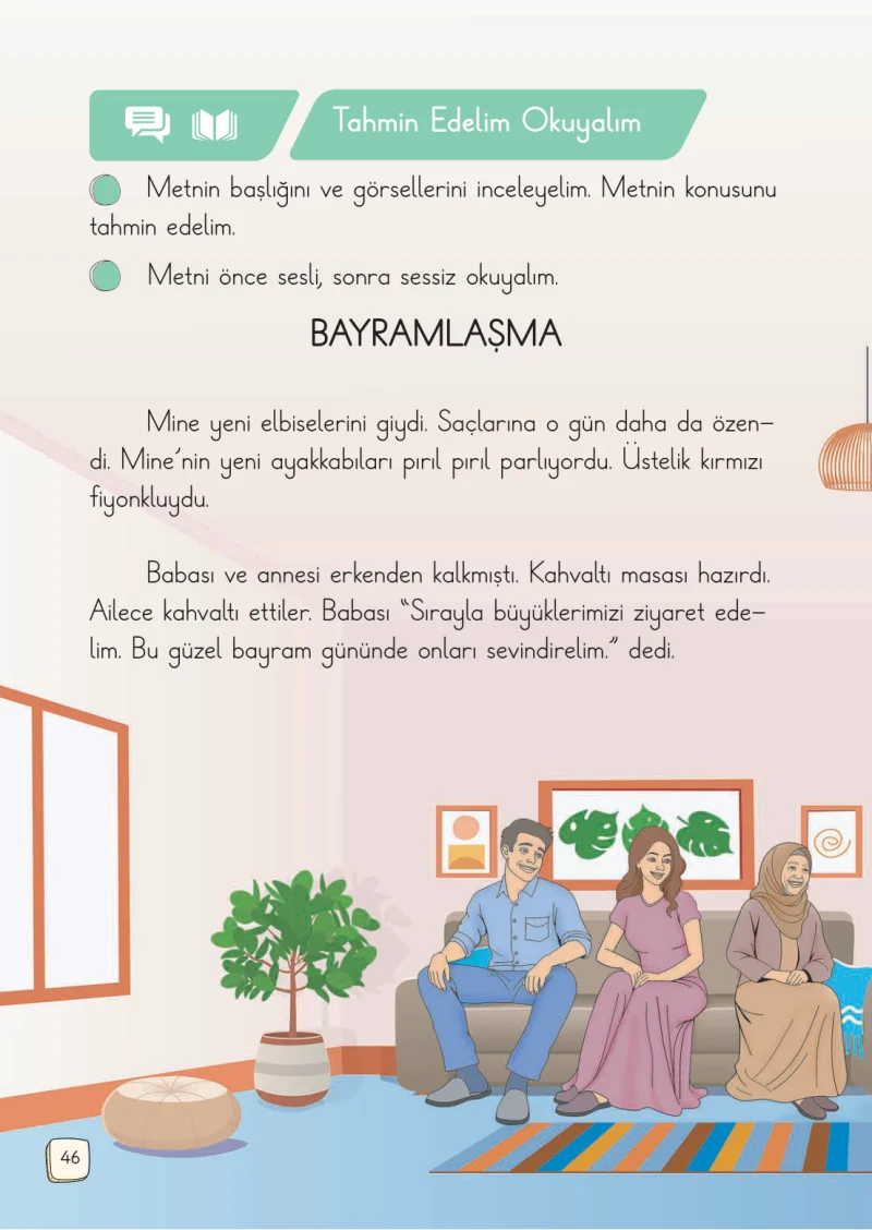1. Sınıf Türkçe Ders Kitabı Cevapları Meb Yayınları 2. Kitap Sayfa 46