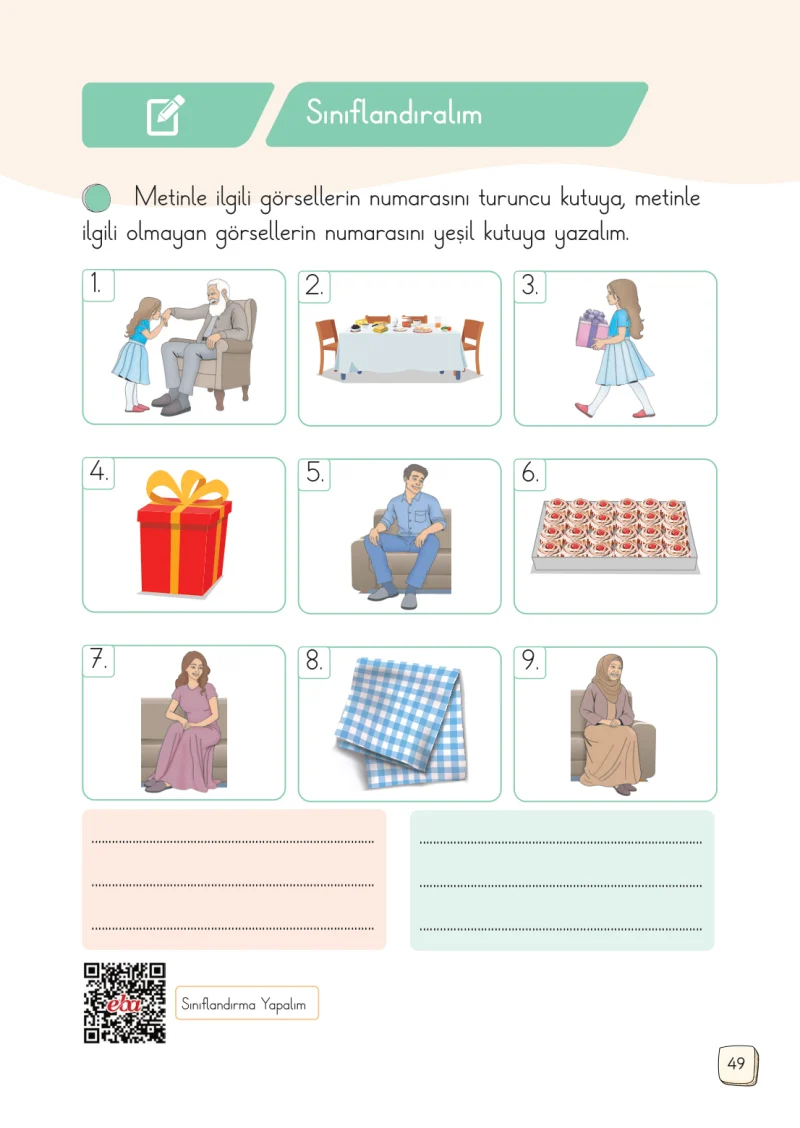 1. Sınıf Türkçe Ders Kitabı Cevapları Meb Yayınları 2. Kitap Sayfa 49