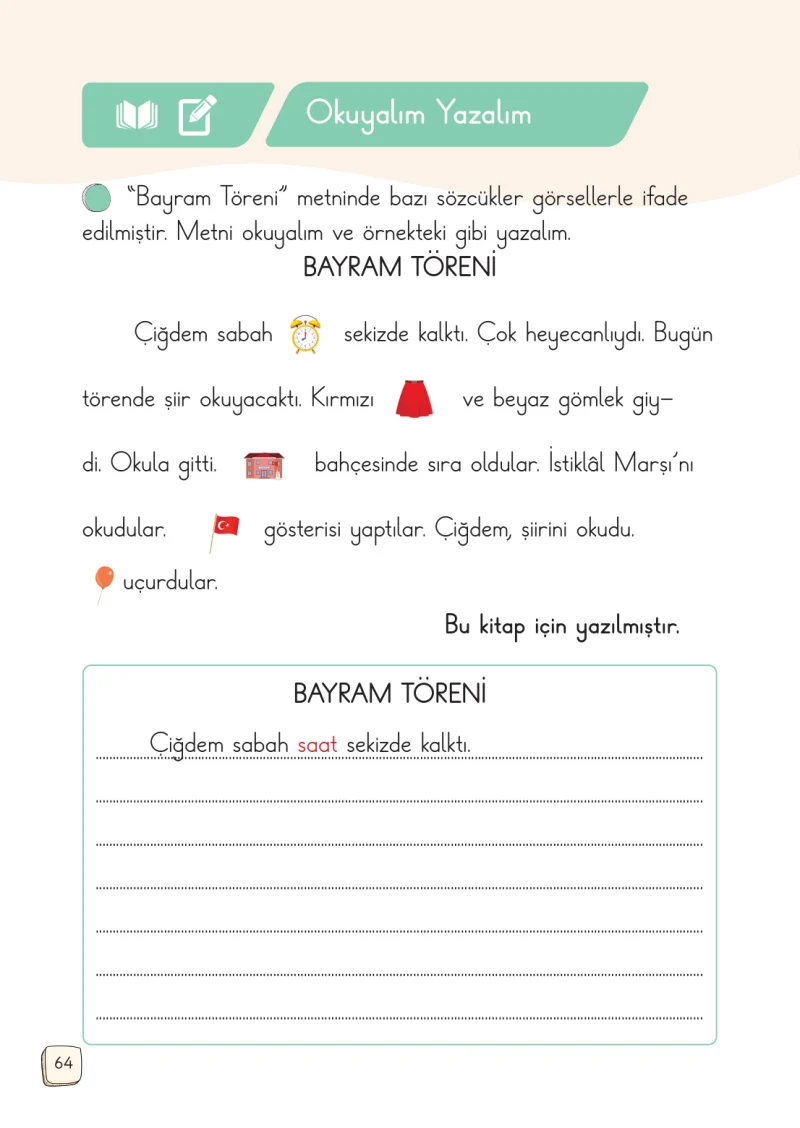 1. Sınıf Türkçe Ders Kitabı Cevapları Meb Yayınları 2. Kitap Sayfa 64
