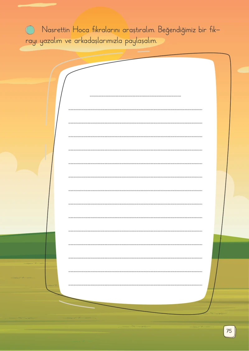 1. Sınıf Türkçe Ders Kitabı Cevapları Meb Yayınları 2. Kitap Sayfa 75