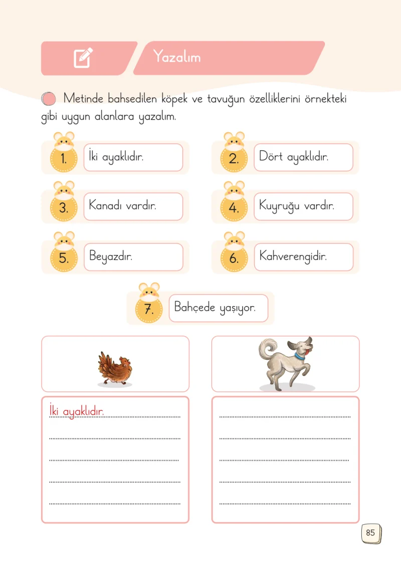 1. Sınıf Türkçe Ders Kitabı Cevapları Meb Yayınları 2. Kitap Sayfa 85