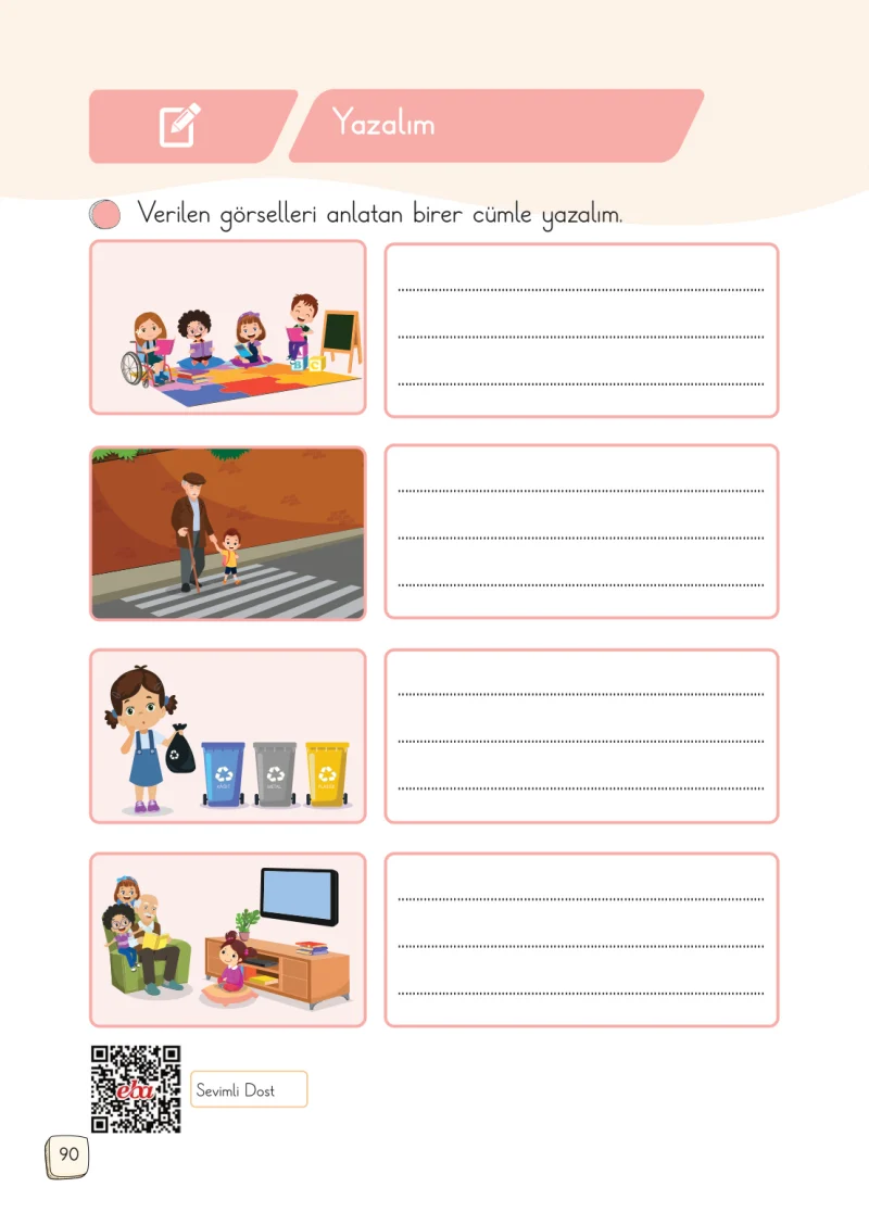 1. Sınıf Türkçe Ders Kitabı Cevapları Meb Yayınları 2. Kitap Sayfa 90