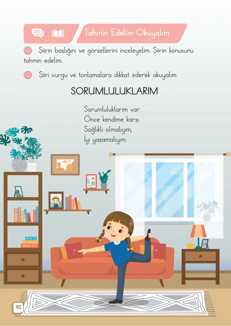 1. Sınıf Türkçe Ders Kitabı Cevapları Meb Yayınları 2. Kitap Sayfa 92