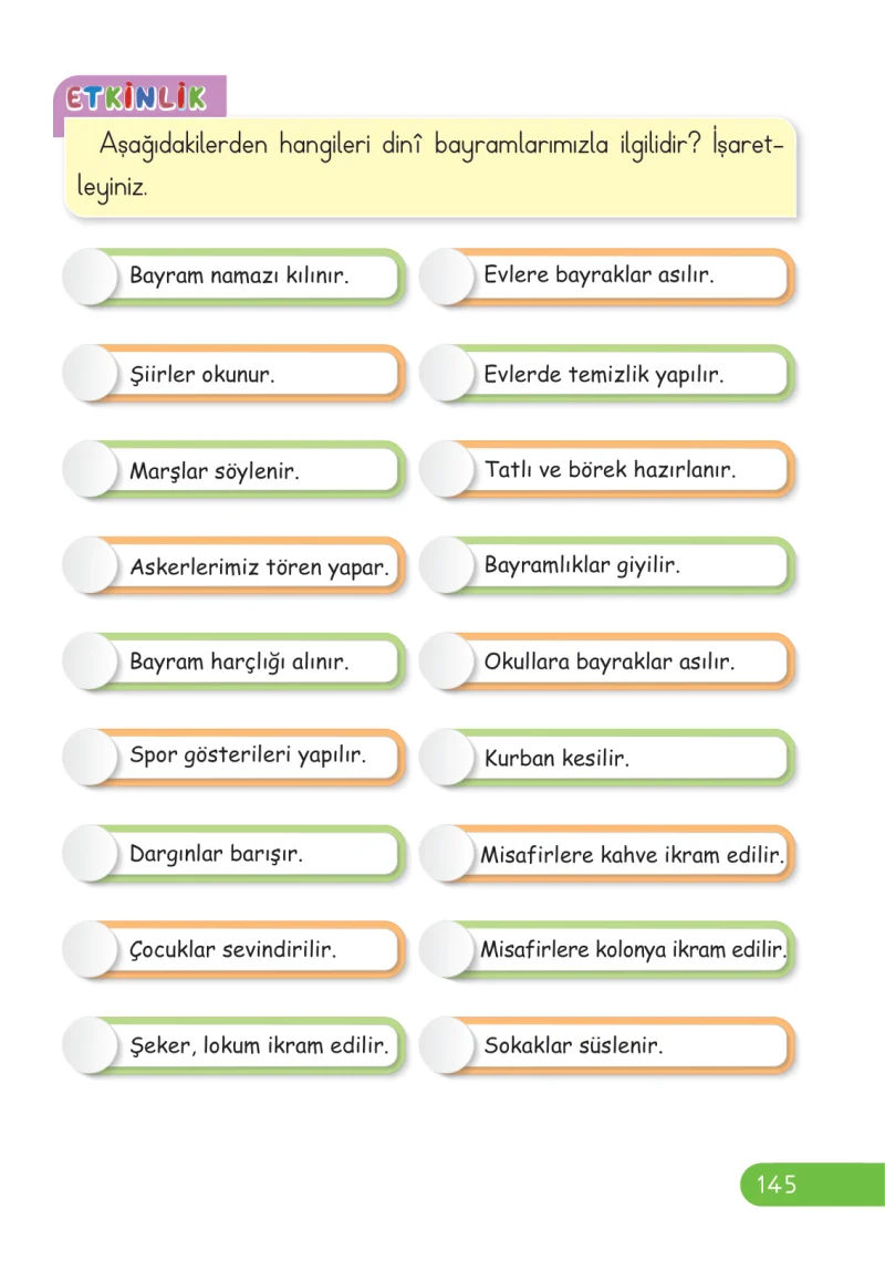 2. Sınıf Hayat Bilgisi Ders Kitabı Cevapları Ata Yayıncılık Sayfa 145
