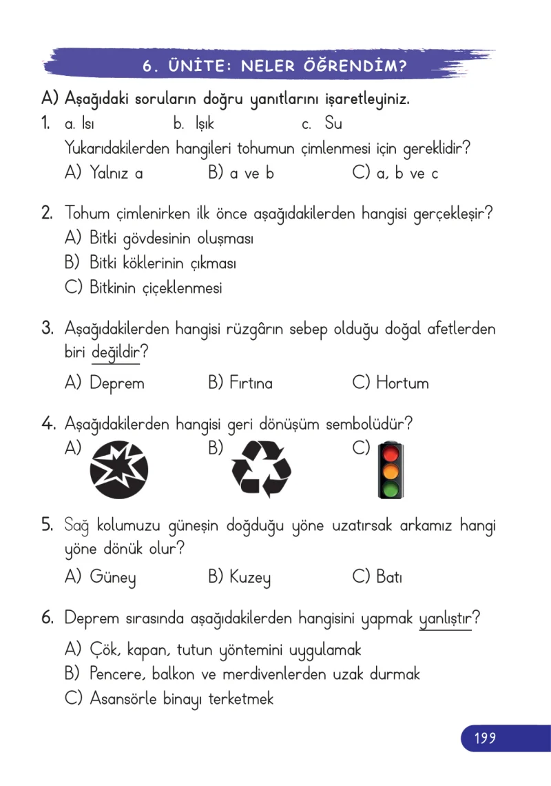 2. Sınıf Hayat Bilgisi Ders Kitabı Cevapları Ata Yayıncılık Sayfa 199