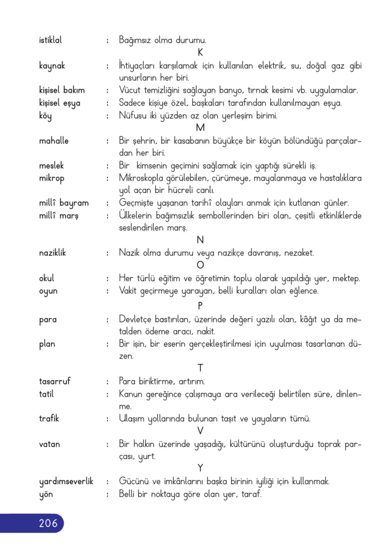 2. Sınıf Hayat Bilgisi Ders Kitabı Cevapları Ata Yayıncılık Sayfa 206