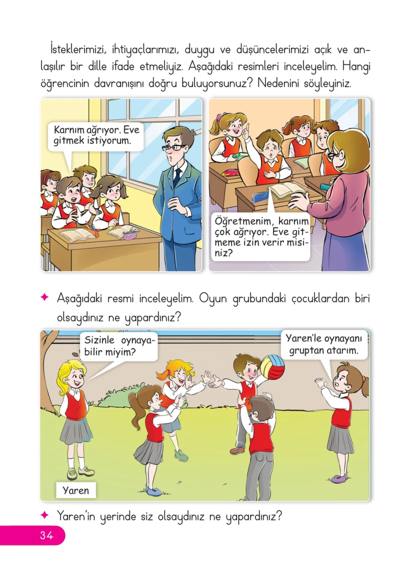 2. Sınıf Hayat Bilgisi Ders Kitabı Cevapları Ata Yayıncılık Sayfa 34