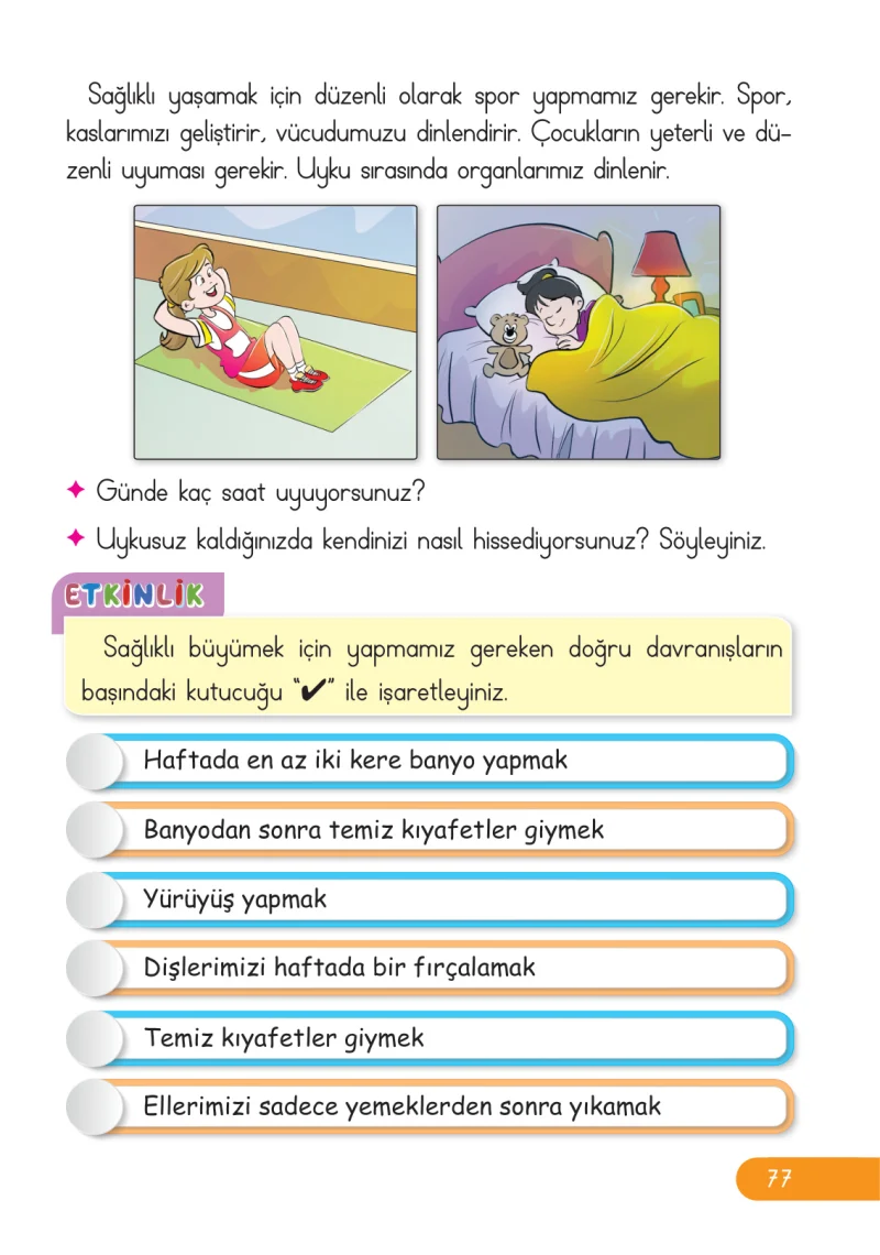 2. Sınıf Hayat Bilgisi Ders Kitabı Cevapları Ata Yayıncılık Sayfa 77