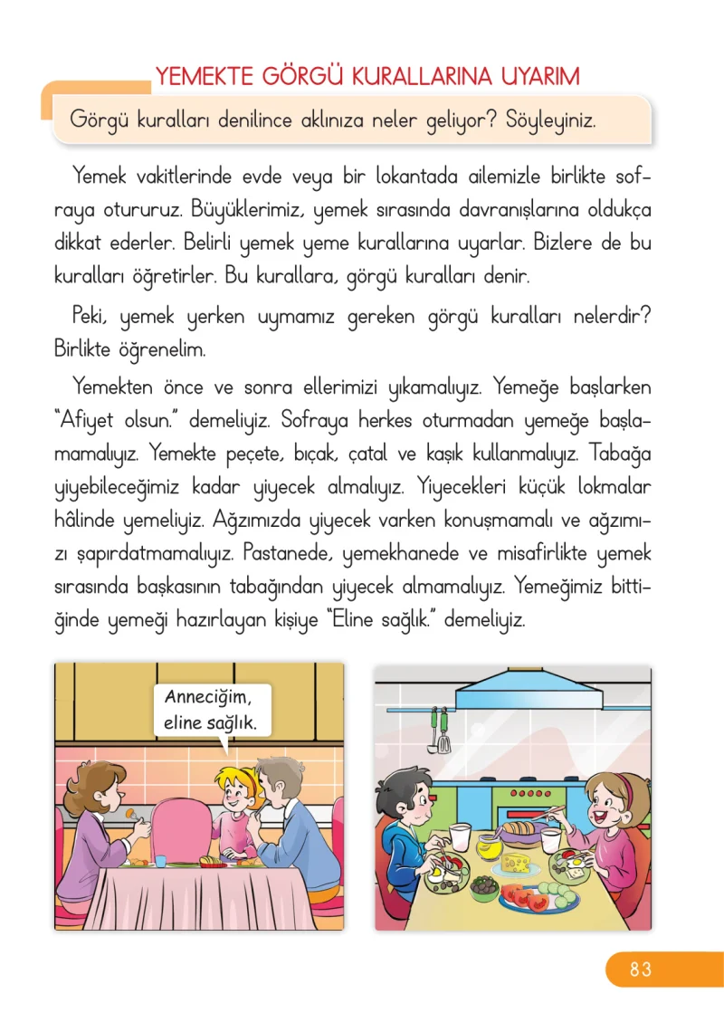 2. Sınıf Hayat Bilgisi Ders Kitabı Cevapları Ata Yayıncılık Sayfa 83