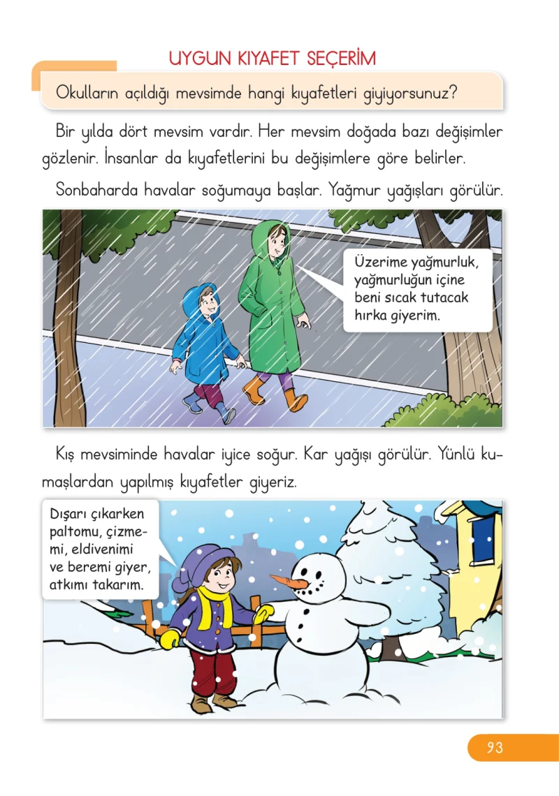 2. Sınıf Hayat Bilgisi Ders Kitabı Cevapları Ata Yayıncılık Sayfa 93
