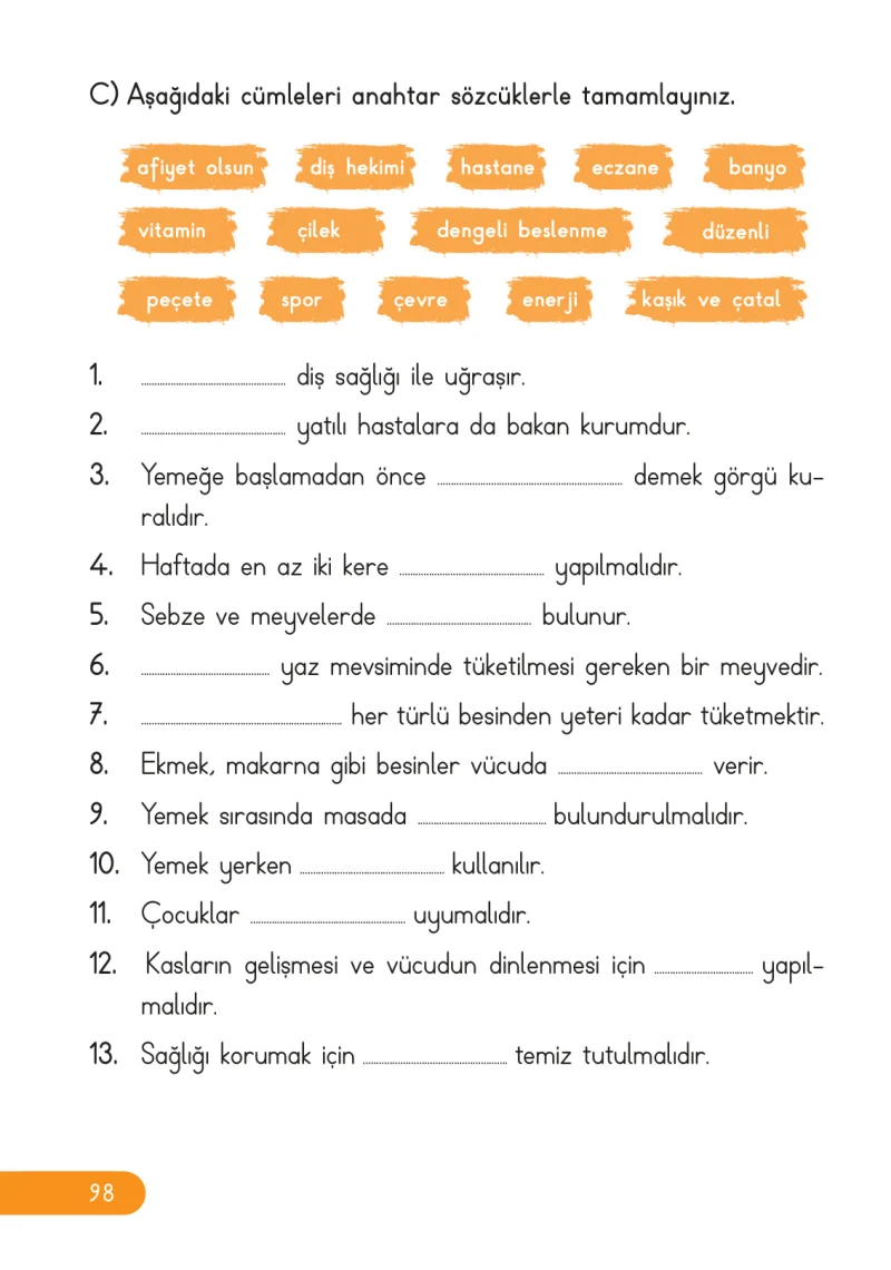 2. Sınıf Hayat Bilgisi Ders Kitabı Cevapları Ata Yayıncılık Sayfa 98
