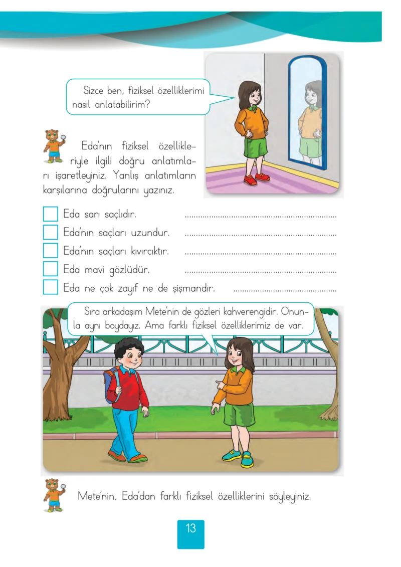2. Sınıf Hayat Bilgisi Ders Kitabı Cevapları Beşgen Yayıncılık Sayfa 13