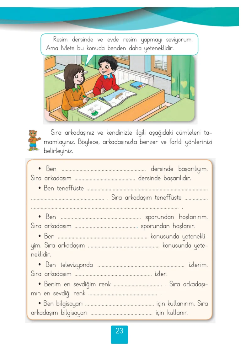 2. Sınıf Hayat Bilgisi Ders Kitabı Cevapları Beşgen Yayıncılık Sayfa 23