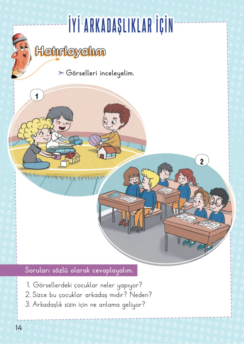 2. Sınıf Hayat Bilgisi Ders Kitabı Cevapları Meb Yayınları 1. Kitap Sayfa 14