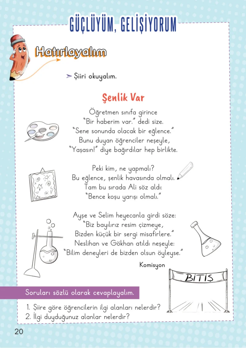 2. Sınıf Hayat Bilgisi Ders Kitabı Cevapları Meb Yayınları 1. Kitap Sayfa 20