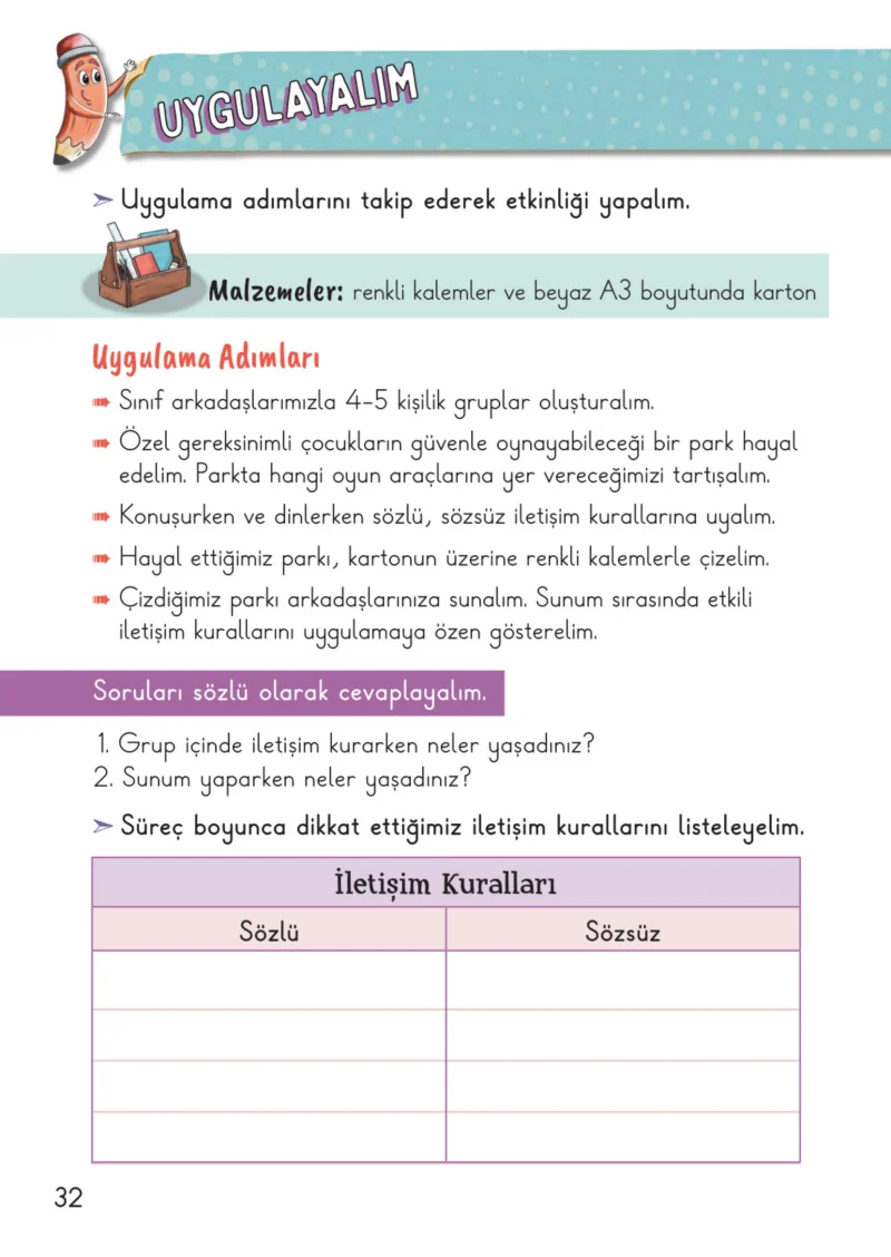 2. Sınıf Hayat Bilgisi Ders Kitabı Cevapları Meb Yayınları 1. Kitap Sayfa 32