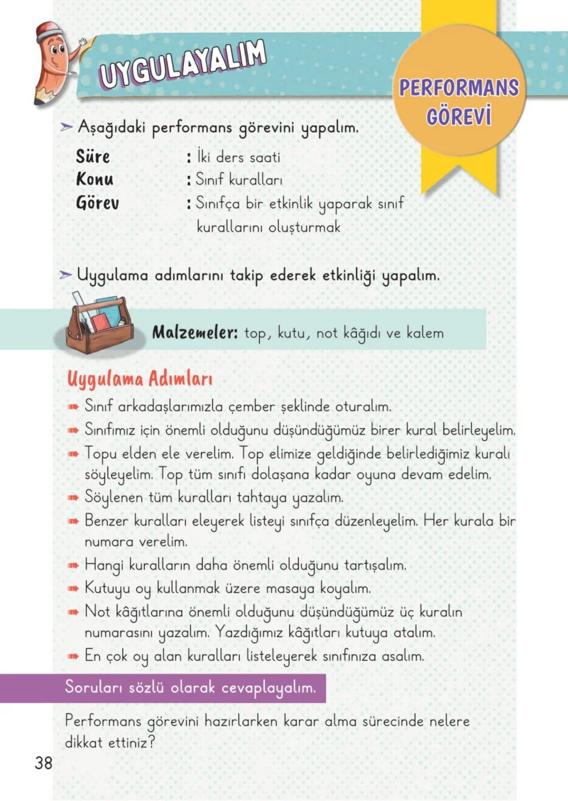 2. Sınıf Hayat Bilgisi Ders Kitabı Cevapları Meb Yayınları 1. Kitap Sayfa 38