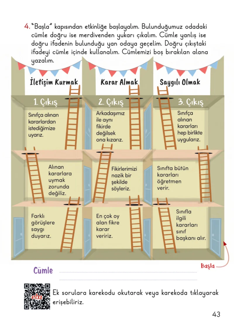 2. Sınıf Hayat Bilgisi Ders Kitabı Cevapları Meb Yayınları 1. Kitap Sayfa 43