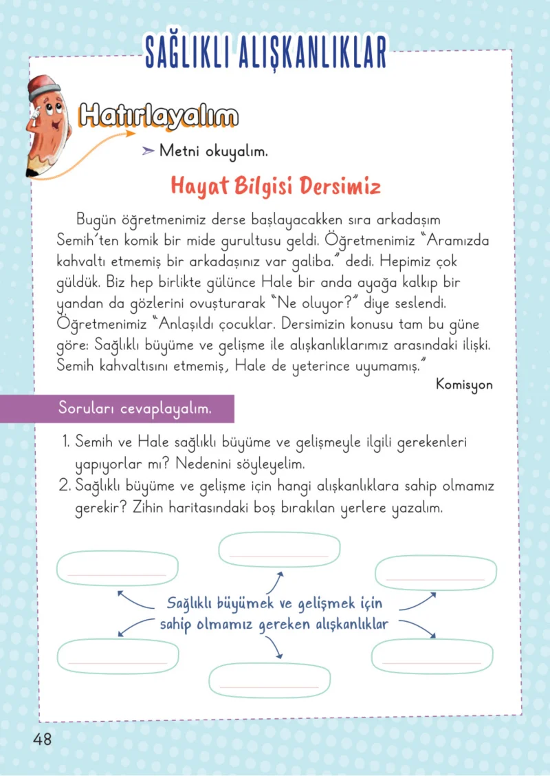2. Sınıf Hayat Bilgisi Ders Kitabı Cevapları Meb Yayınları 1. Kitap Sayfa 48