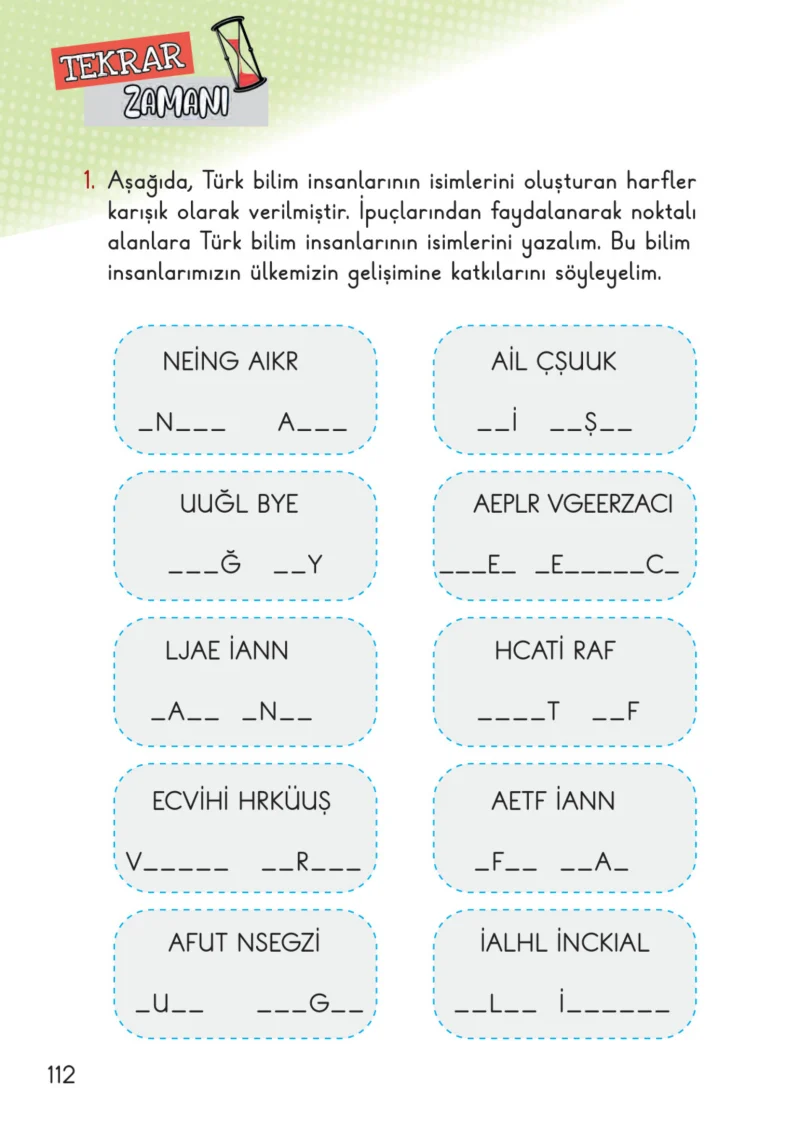 2. Sınıf Hayat Bilgisi Ders Kitabı Cevapları Meb Yayınları 2. Kitap Sayfa 112