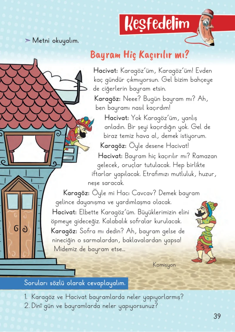 2. Sınıf Hayat Bilgisi Ders Kitabı Cevapları Meb Yayınları 2. Kitap Sayfa 39