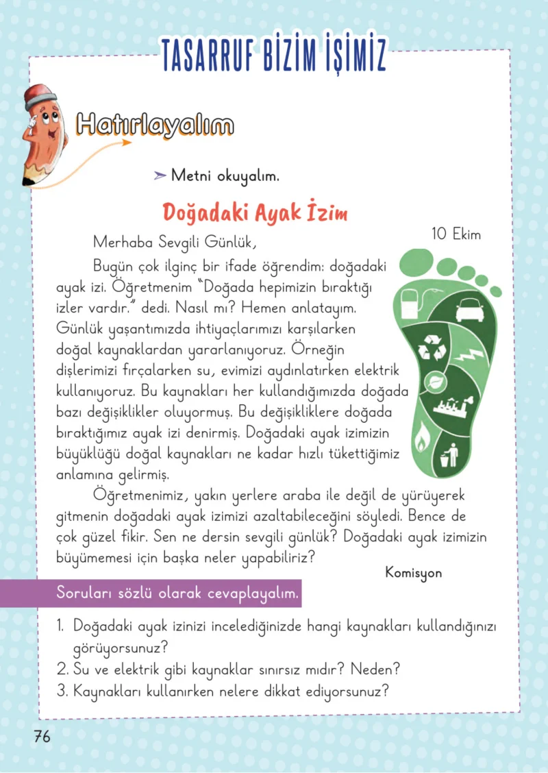 2. Sınıf Hayat Bilgisi Ders Kitabı Cevapları Meb Yayınları 2. Kitap Sayfa 76