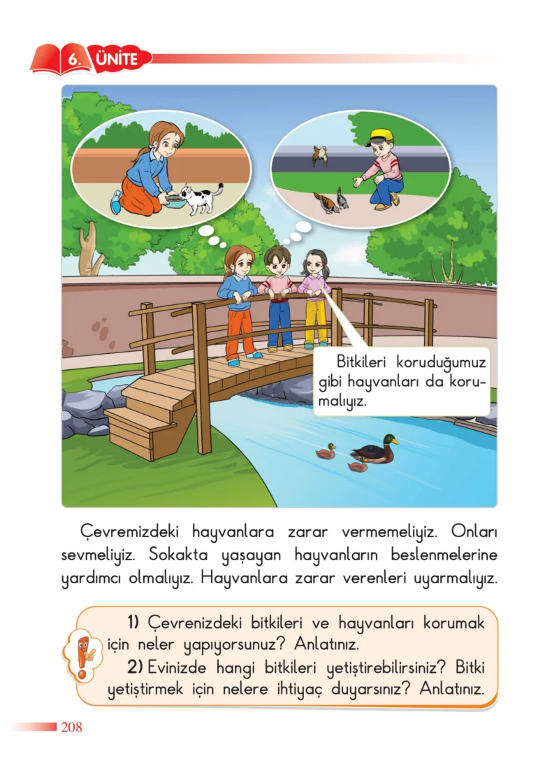 2. Sınıf Hayat Bilgisi Ders Kitabı Cevapları SDR Dİkey Yayınları Sayfa 208