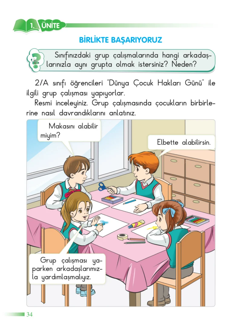 2. Sınıf Hayat Bilgisi Ders Kitabı Cevapları SDR Dİkey Yayınları Sayfa 34