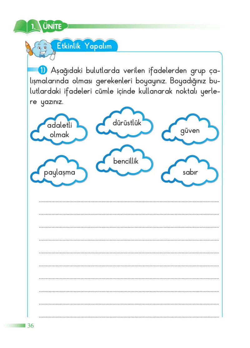 2. Sınıf Hayat Bilgisi Ders Kitabı Cevapları SDR Dİkey Yayınları Sayfa 36