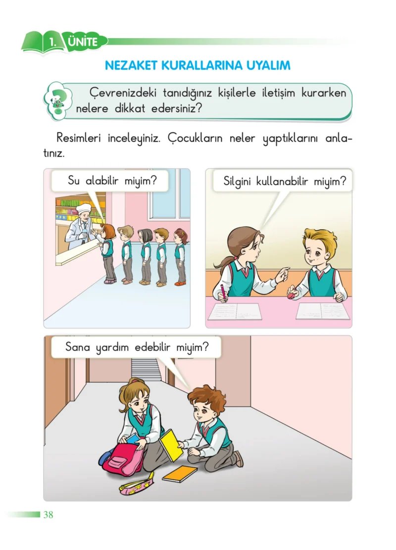 2. Sınıf Hayat Bilgisi Ders Kitabı Cevapları SDR Dİkey Yayınları Sayfa 38