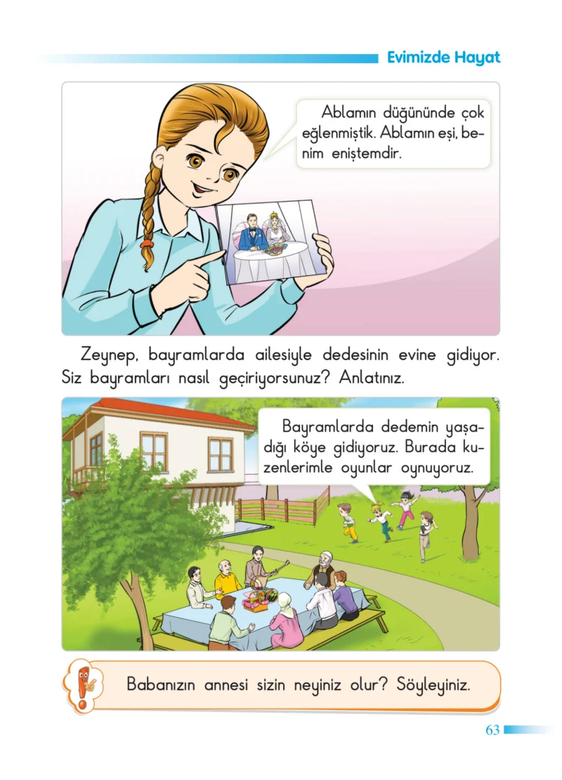 2. Sınıf Hayat Bilgisi Ders Kitabı Cevapları SDR Dİkey Yayınları Sayfa 63