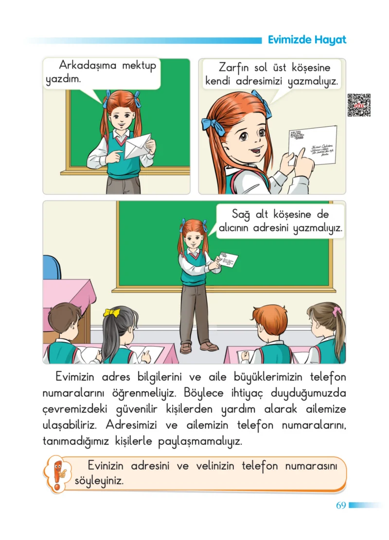 2. Sınıf Hayat Bilgisi Ders Kitabı Cevapları SDR Dİkey Yayınları Sayfa 69