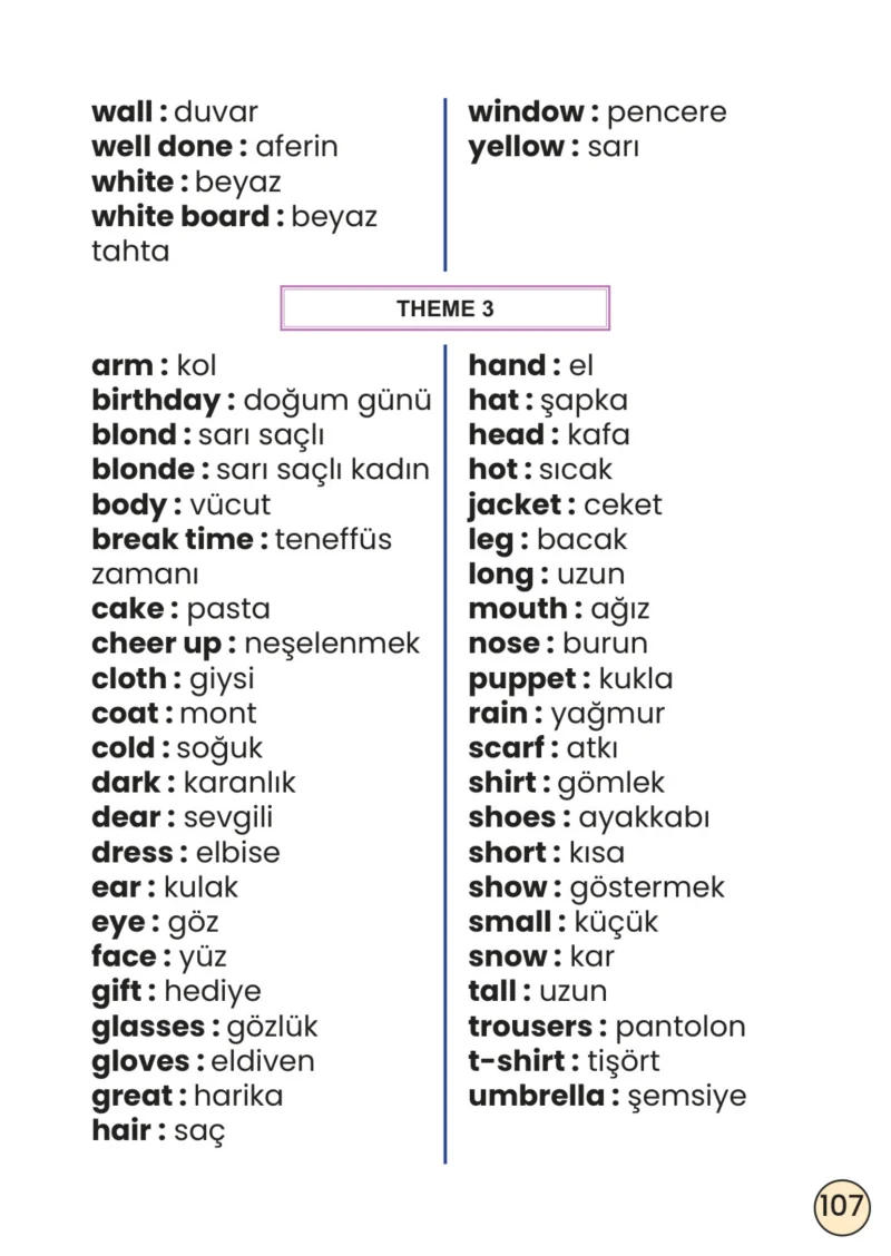 2. Sınıf İngilizce Ders Kitabı Cevapları Meb Yayınları Sayfa 107