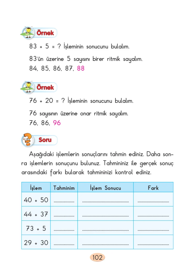2. Sınıf Matematik Ders Kitabı Cevapları Anka Yayınları Sayfa 102