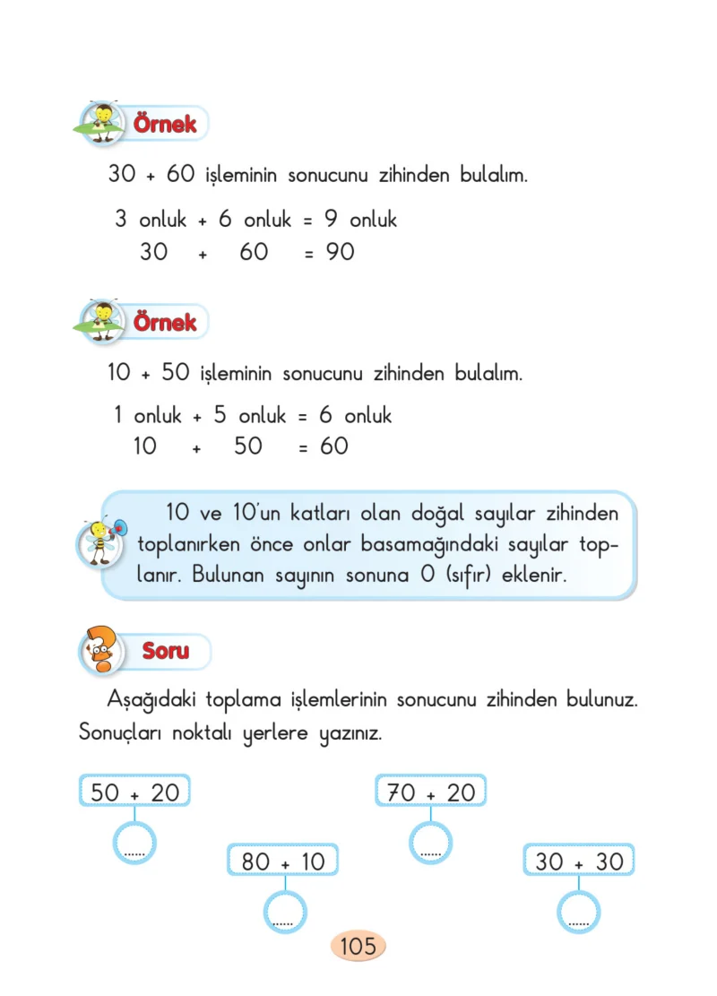 2. Sınıf Matematik Ders Kitabı Cevapları Anka Yayınları Sayfa 105