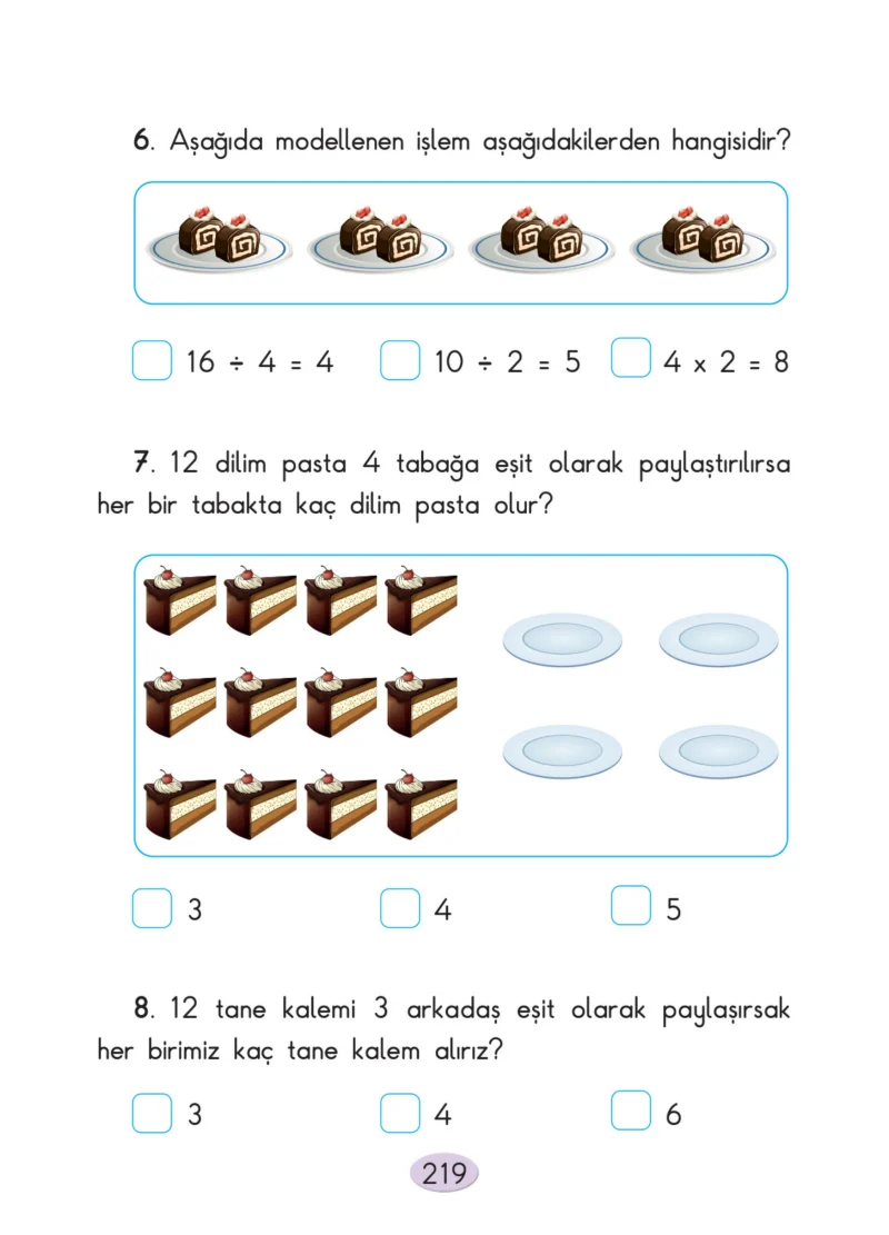 2. Sınıf Matematik Ders Kitabı Cevapları Anka Yayınları Sayfa 219