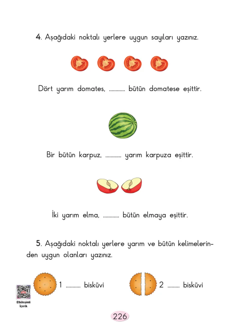 2. Sınıf Matematik Ders Kitabı Cevapları Anka Yayınları Sayfa 226