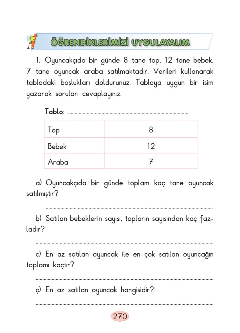 2. Sınıf Matematik Ders Kitabı Cevapları Anka Yayınları Sayfa 270