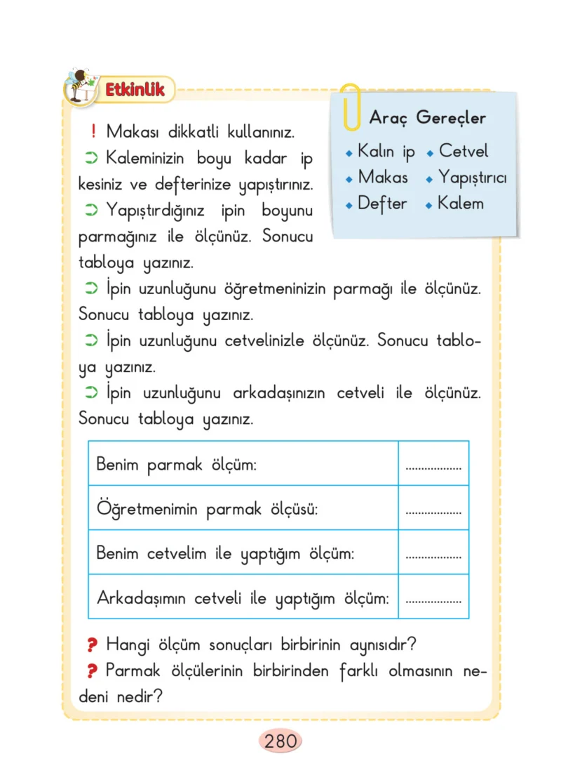 2. Sınıf Matematik Ders Kitabı Cevapları Anka Yayınları Sayfa 280