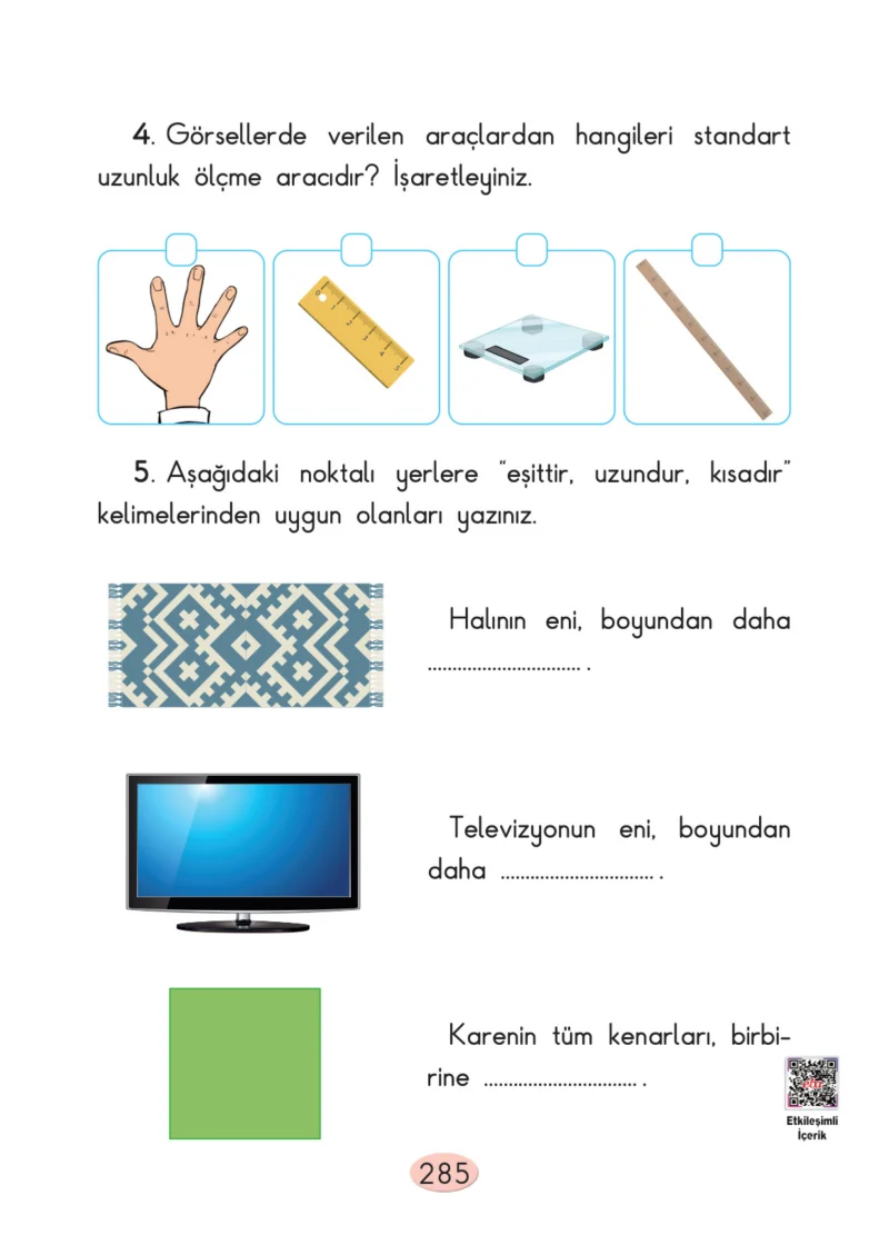 2. Sınıf Matematik Ders Kitabı Cevapları Anka Yayınları Sayfa 285