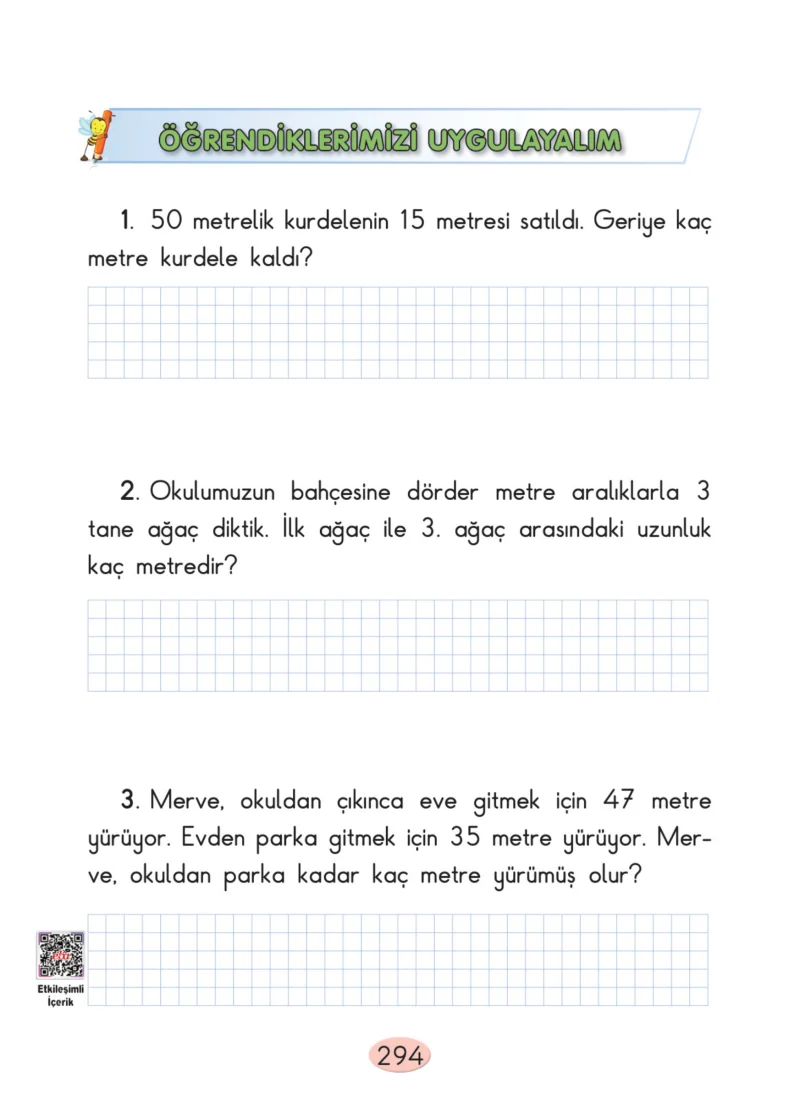 2. Sınıf Matematik Ders Kitabı Cevapları Anka Yayınları Sayfa 294
