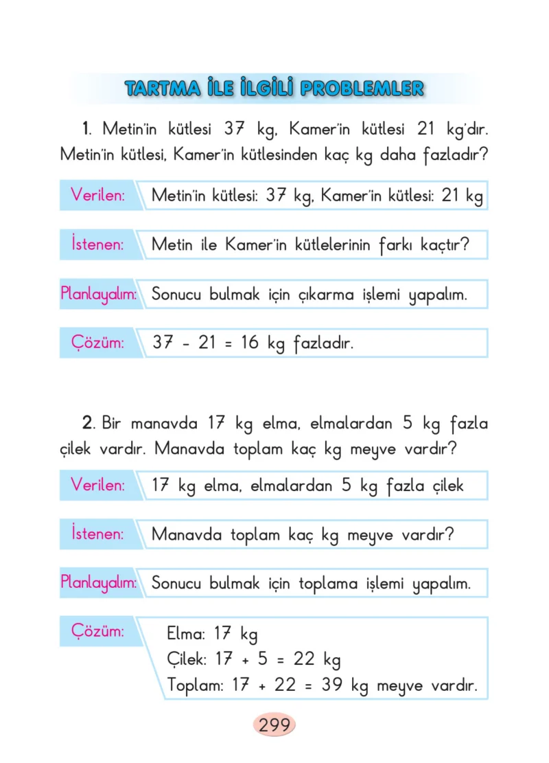 2. Sınıf Matematik Ders Kitabı Cevapları Anka Yayınları Sayfa 299